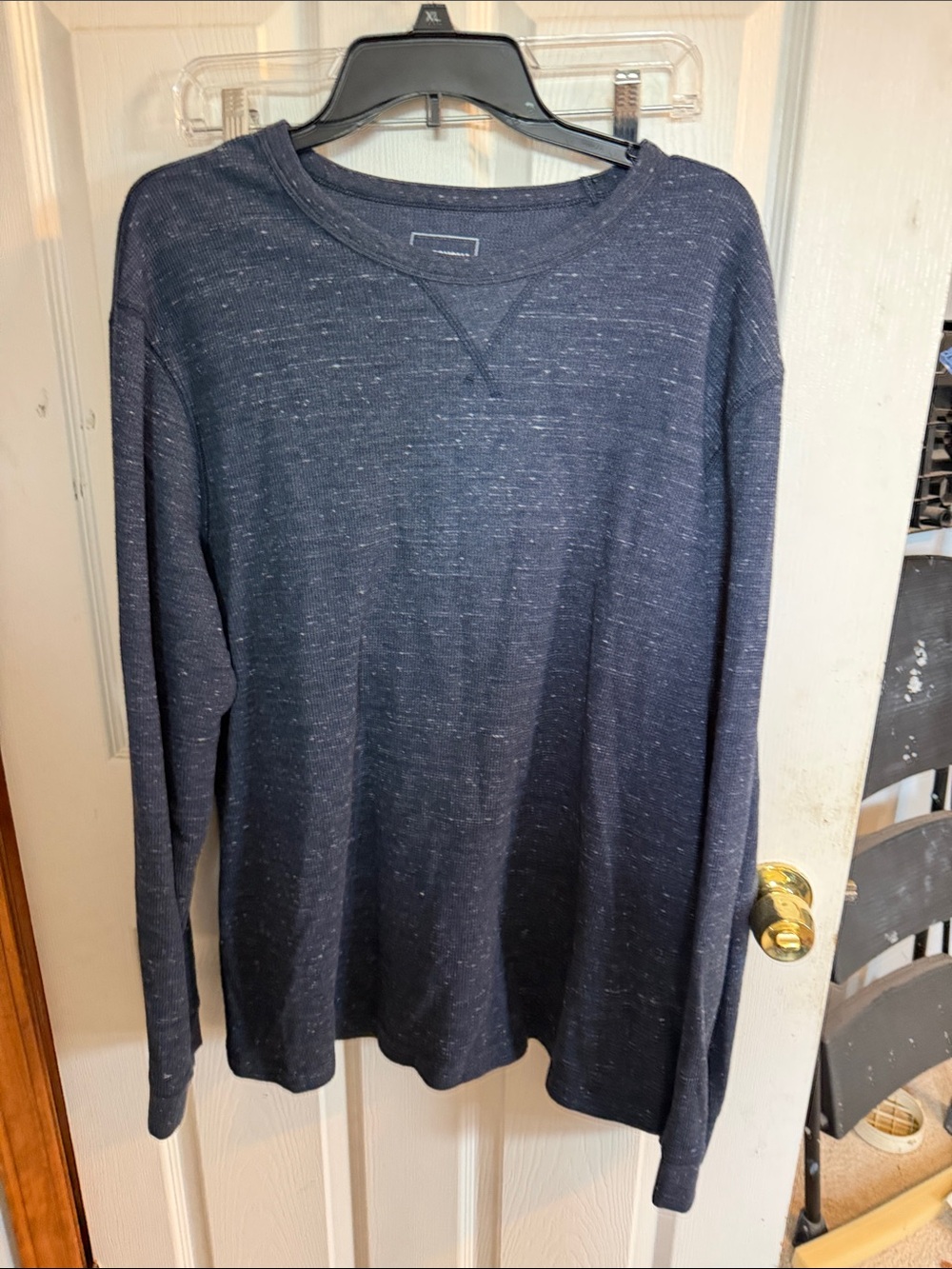 Sonoma Men's Heather Navy Long-Sleeve Crewneck Sweatshirt